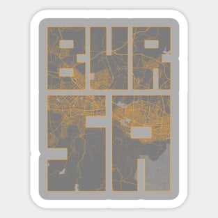 Bursa, Turkey City Map Typography - Bauhaus Sticker
